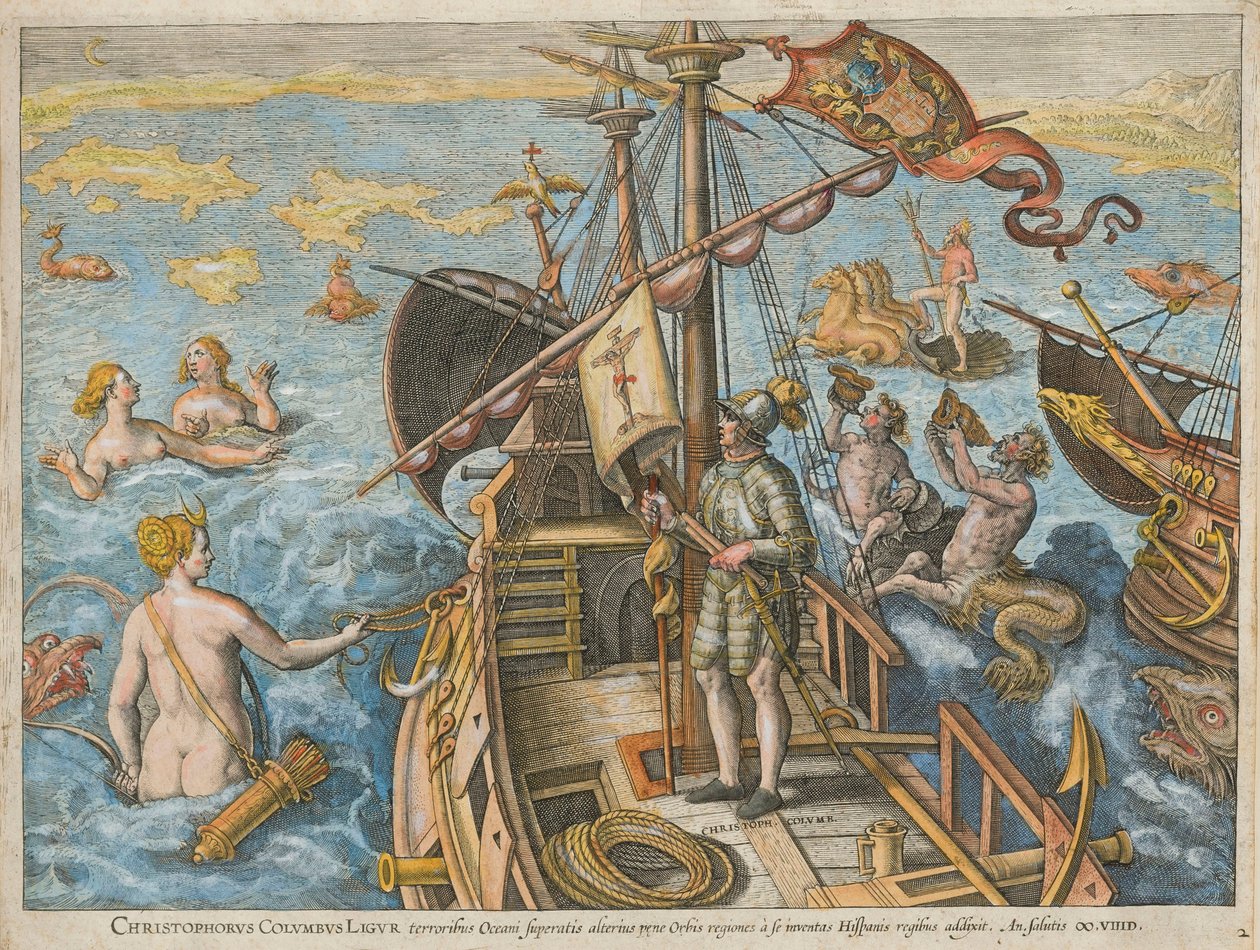 Kolumbusz Kristóf: Ligur-Amerika felfedezése, 1591. alkotó: Stradanus