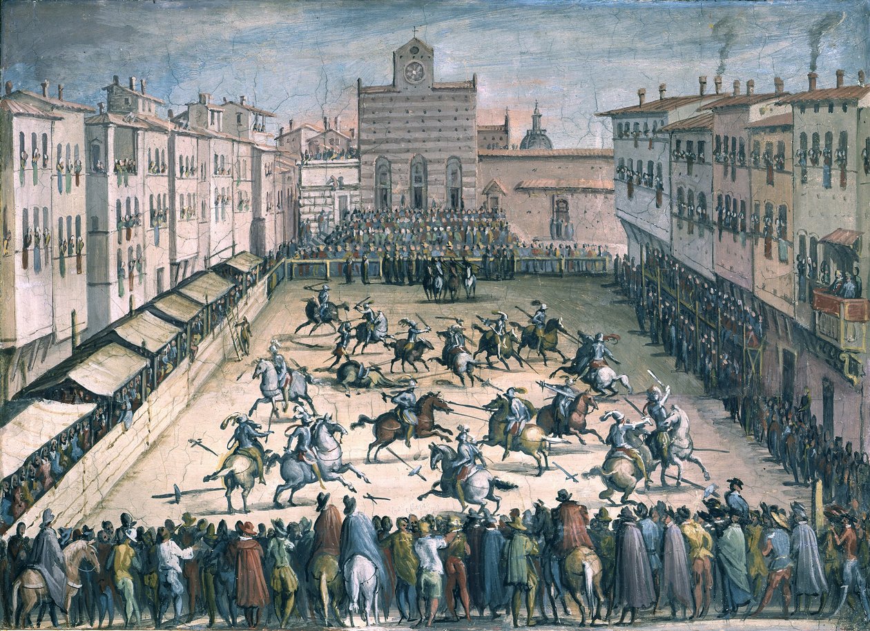 Lótorna a Piazza Santa Croce-n, 1561-1562 alkotó: Stradanus