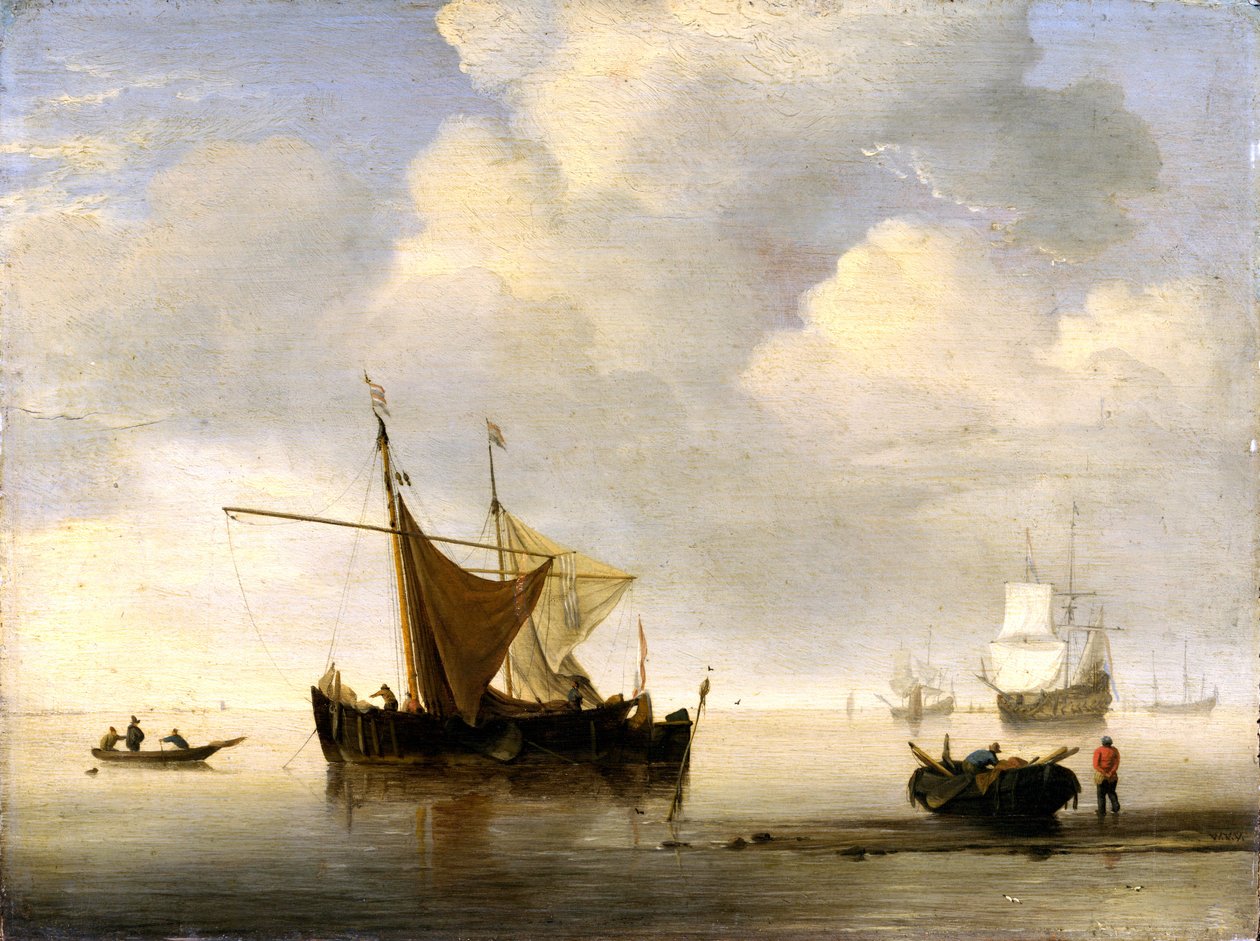 Nyugodt: Két holland hajó alkotó: Willem van de Velde the Younger