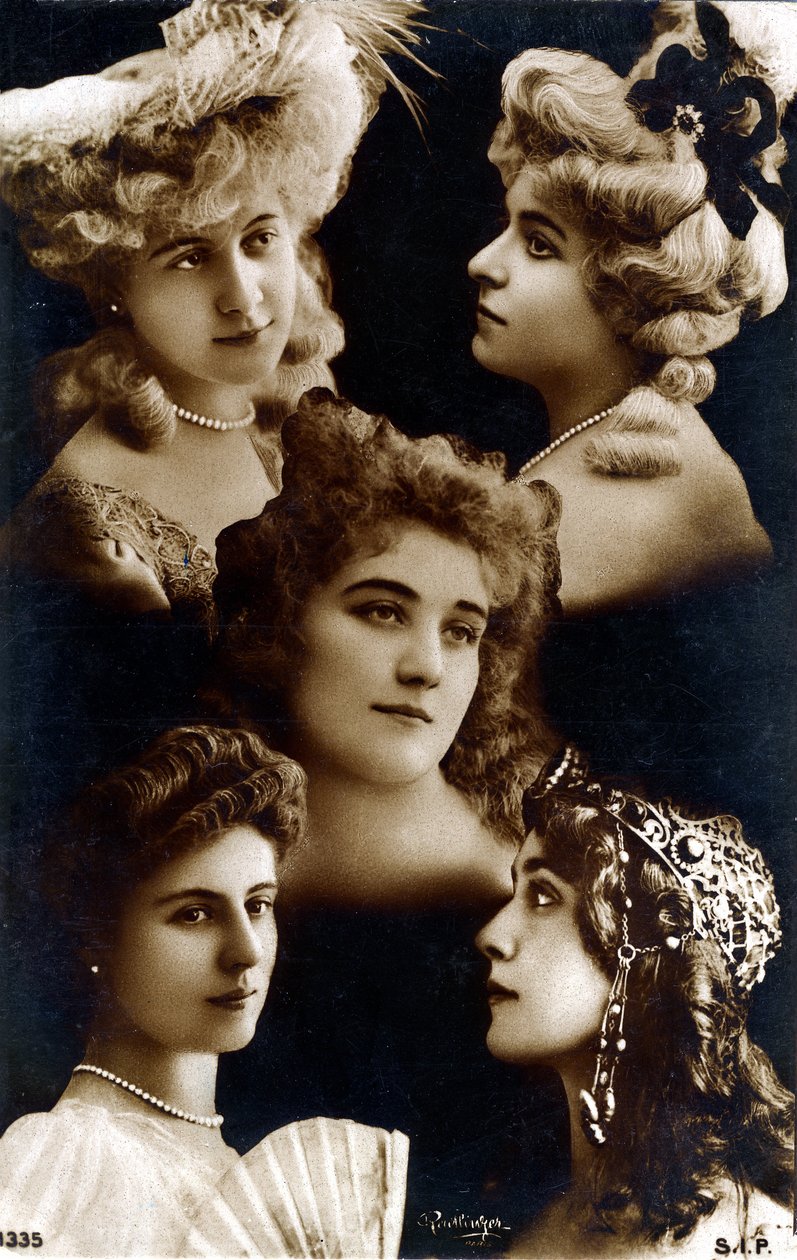 Örök nőies, fiatal nők portréiból készült mozaik, 1900 körül (fotó) alkotó: Studio Reutlinger