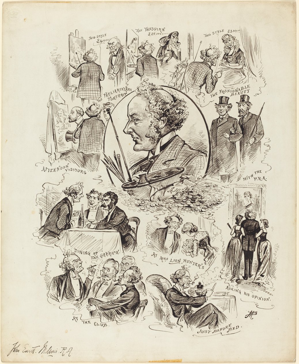 Napok hírességekkel: Mr. Millais, R.A. alkotó: Studio of Alfred Bryan