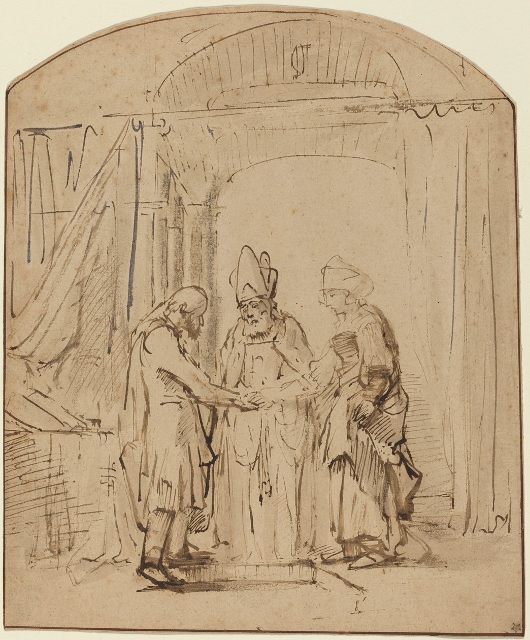 A Szent Szűz eljegyzése alkotó: Studio of Rembrandt van Rijn