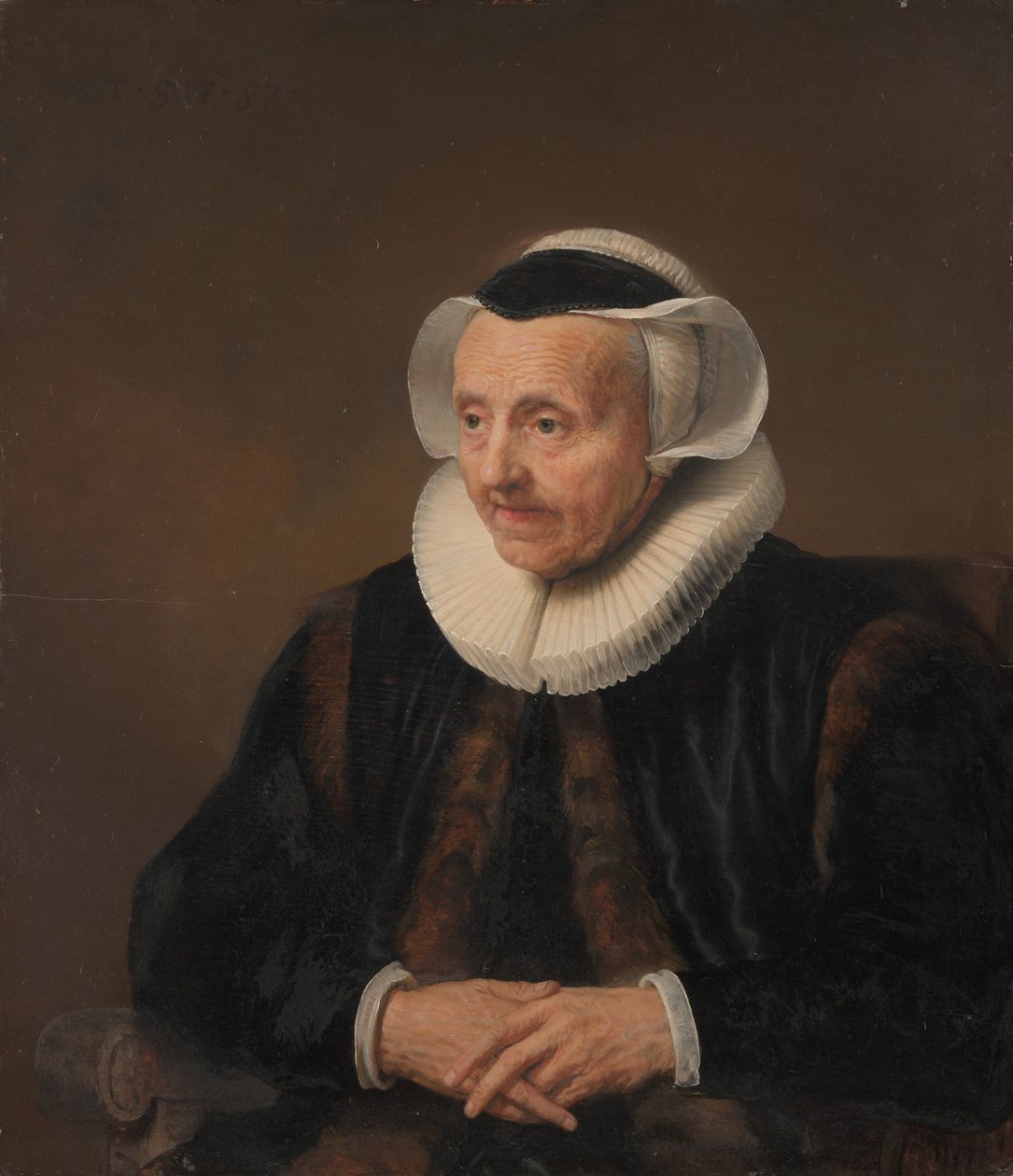 Egy öregasszony portréja. alkotó: Style of Jacob Backer