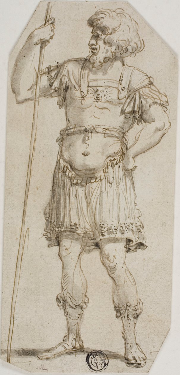 Álló római harcos, aki a botot tartja alkotó: Style of Raymond de Lafage