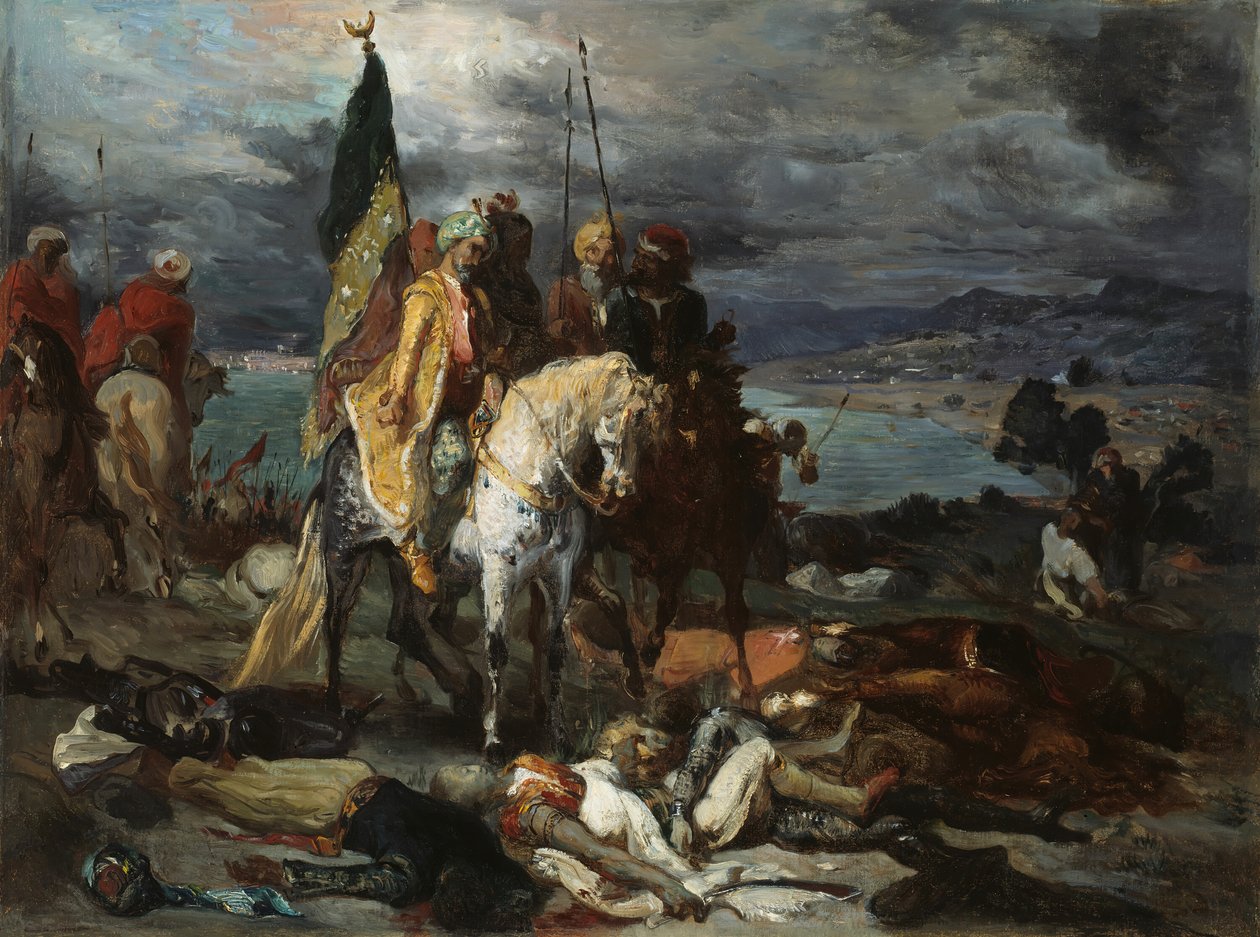 Szaracénok és keresztesek, c. 1846. alkotó: Style of Théodore Chassériau.