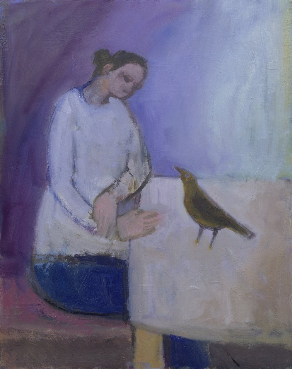 Nő egy madárral, 2003 alkotó: Sue Jamieson