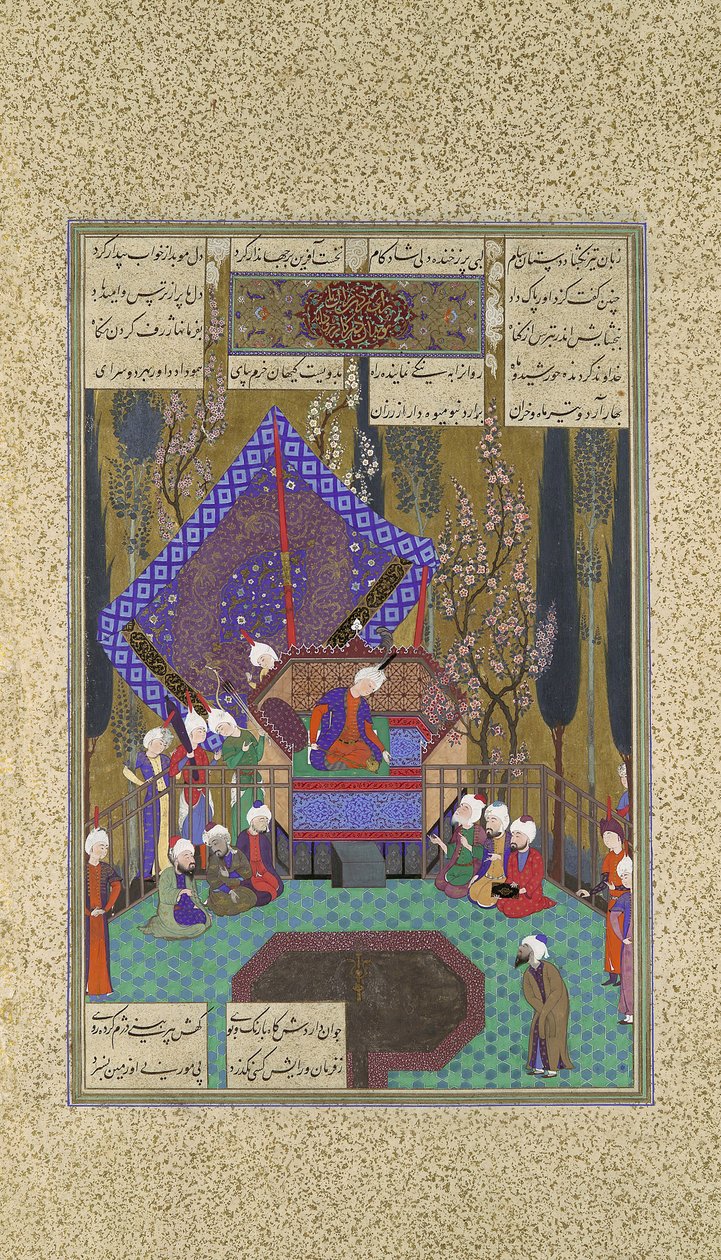 Zal konzultál a mágusokkal, Folio 73v a Shahnama Book of Kingsből..., kb. 1530-35 alkotó: Sultan Muhammad