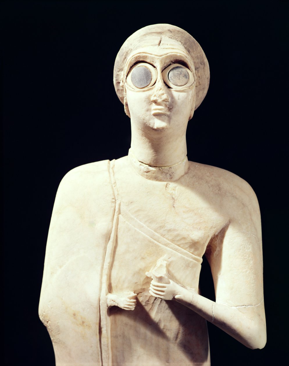 A Nagy Istennő szobra Tell Asmarból, Kr.e. 2800-2300, 1955-ös mészkő részlet15 alkotó: Sumerian