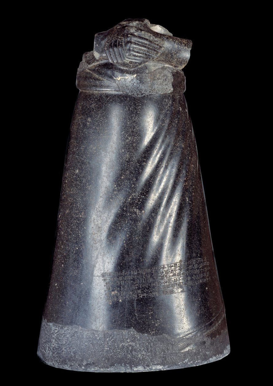 Mezopotámia: Manishtusu (Manishtousu) (Kr. e. 2270-2254), Agade királya diorit szobrának alsó fele. Kr.e. 2300-2250. Susa (Babilon) helyéről. V 0,88 m Párizs, Musee du Louvre alkotó: Sumerian Mesopotamian School