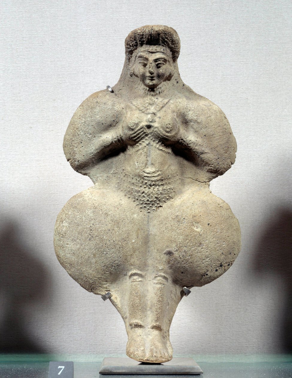 Keleti művészet: a mellét tartó nő terrakotta szobra, Ishtar, a termékenység istennője valószínű ábrázolása. Susától. Irán. Elami korszak. Kr.e. 14-12. V 0,16 m. Louvre múzeum alkotó: Sumerian Sumerian