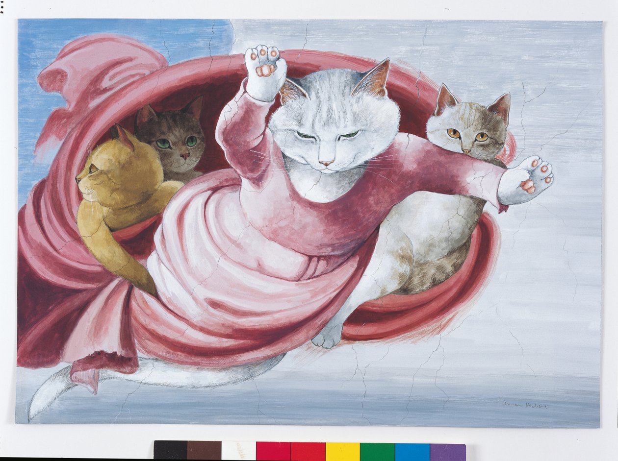 Illusztráció a Cats Galore! A kulturált macskák kompendiuma (kiad. 2015) alkotó: Susan Herbert