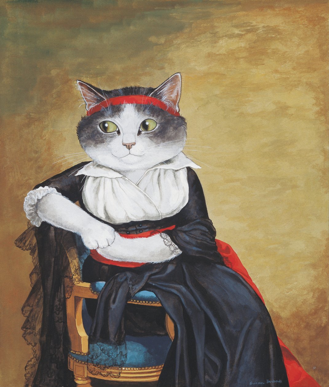 Illusztráció a Cats Galore! A kulturált macskák kompendiuma (kiad. 2015) alkotó: Susan Herbert