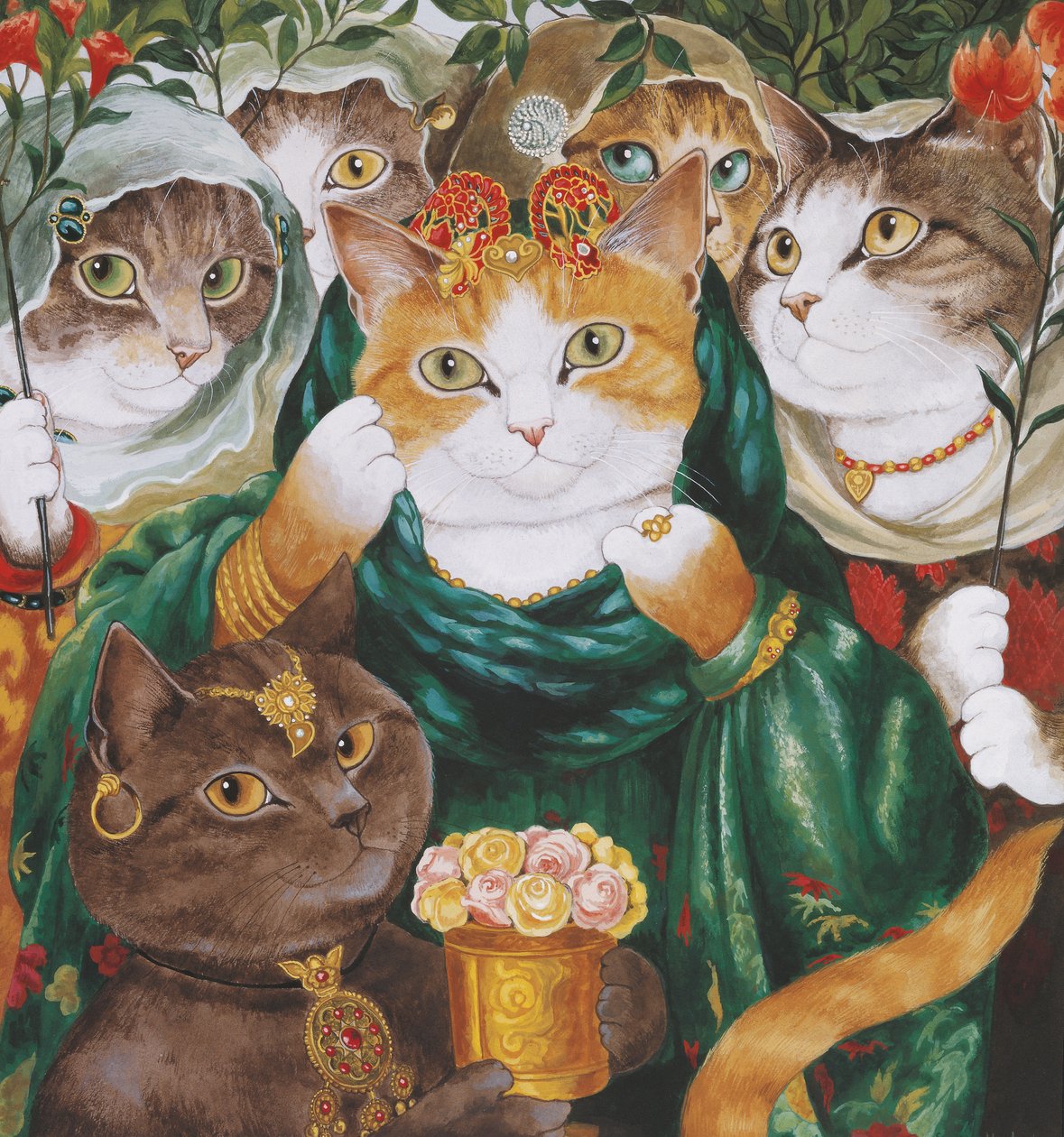 Illusztráció a Cats Galore! A kulturált macskák kompendiuma (kiad. 2015) alkotó: Susan Herbert