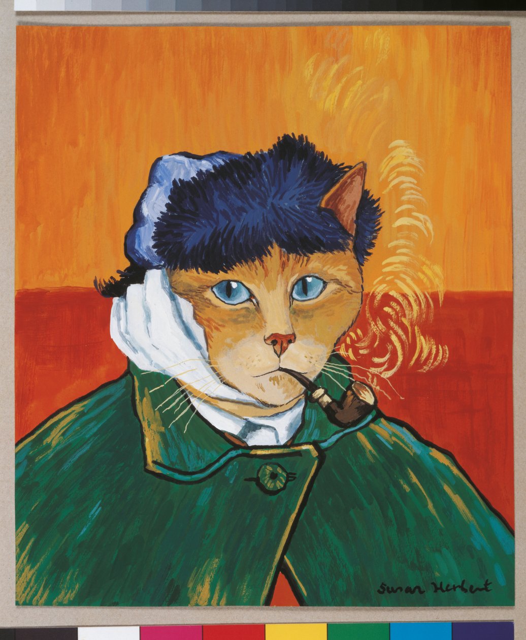 Illusztráció a Cats Galore! A kulturált macskák kompendiuma (kiad. 2015) alkotó: Susan Herbert