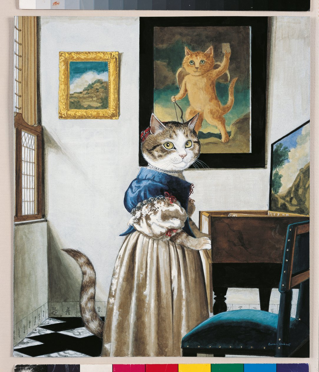 Illusztráció a Cats Galore! A kulturált macskák kompendiuma (kiad. 2015) alkotó: Susan Herbert