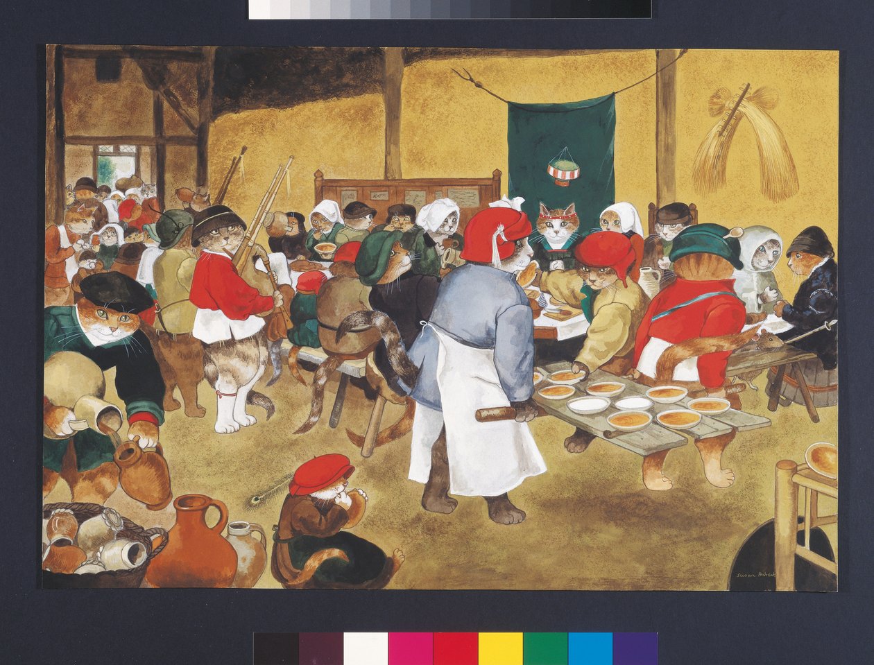Illusztráció a Cats Galore! A kulturált macskák kompendiuma (kiad. 2015) alkotó: Susan Herbert
