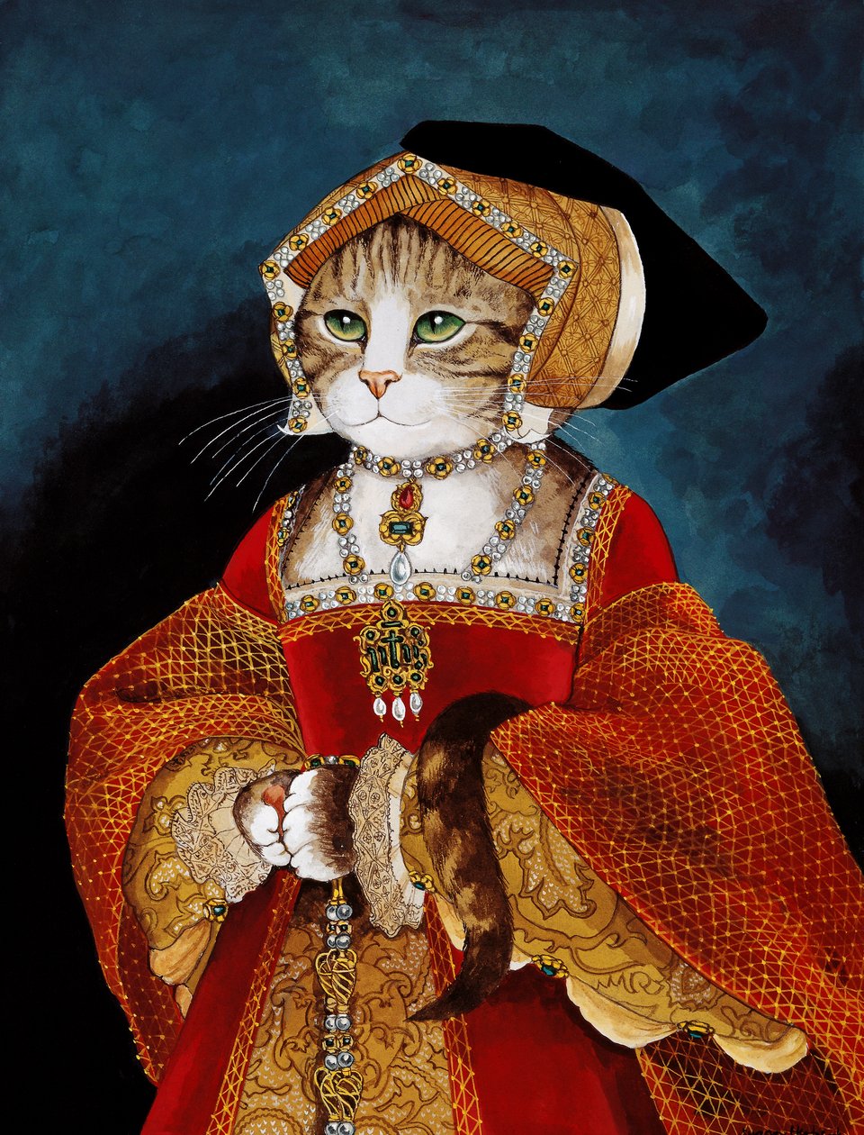 Illusztráció a Cats Galore! A kulturált macskák kompendiuma (kiad. 2015) alkotó: Susan Herbert