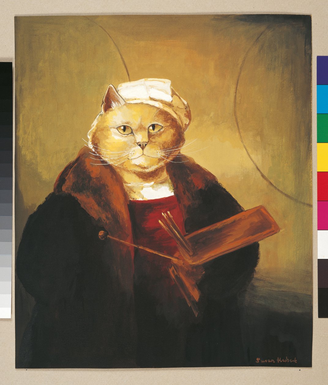 Illusztráció a Cats Galore! A kulturált macskák kompendiuma (kiad. 2015) alkotó: Susan Herbert