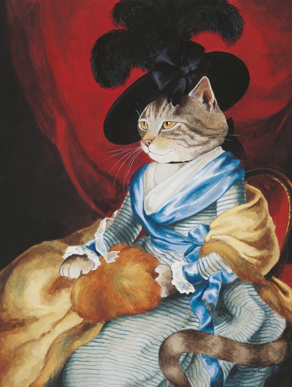 Illusztráció a Cats Galore! A kulturált macskák kompendiuma (kiad. 2015) alkotó: Susan Herbert