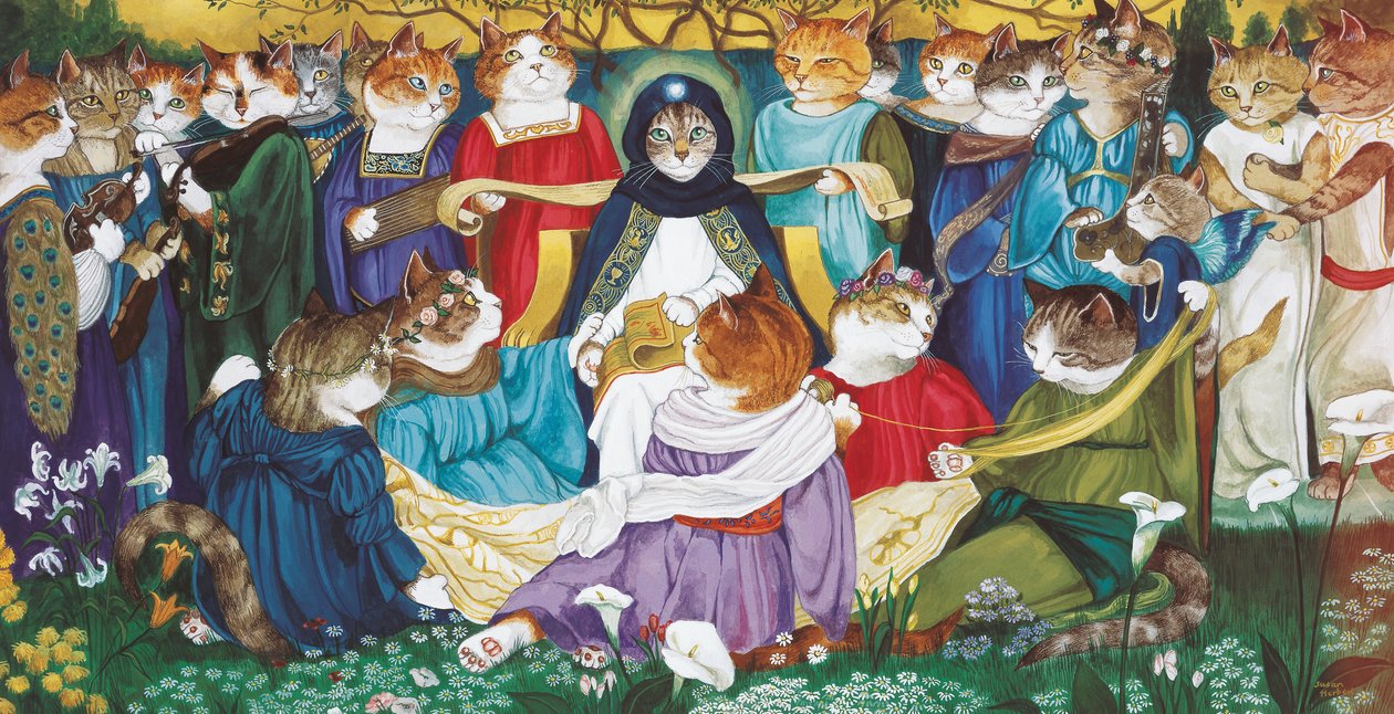 Illusztráció a Cats Galore! A kulturált macskák kompendiuma (kiad. 2015) alkotó: Susan Herbert