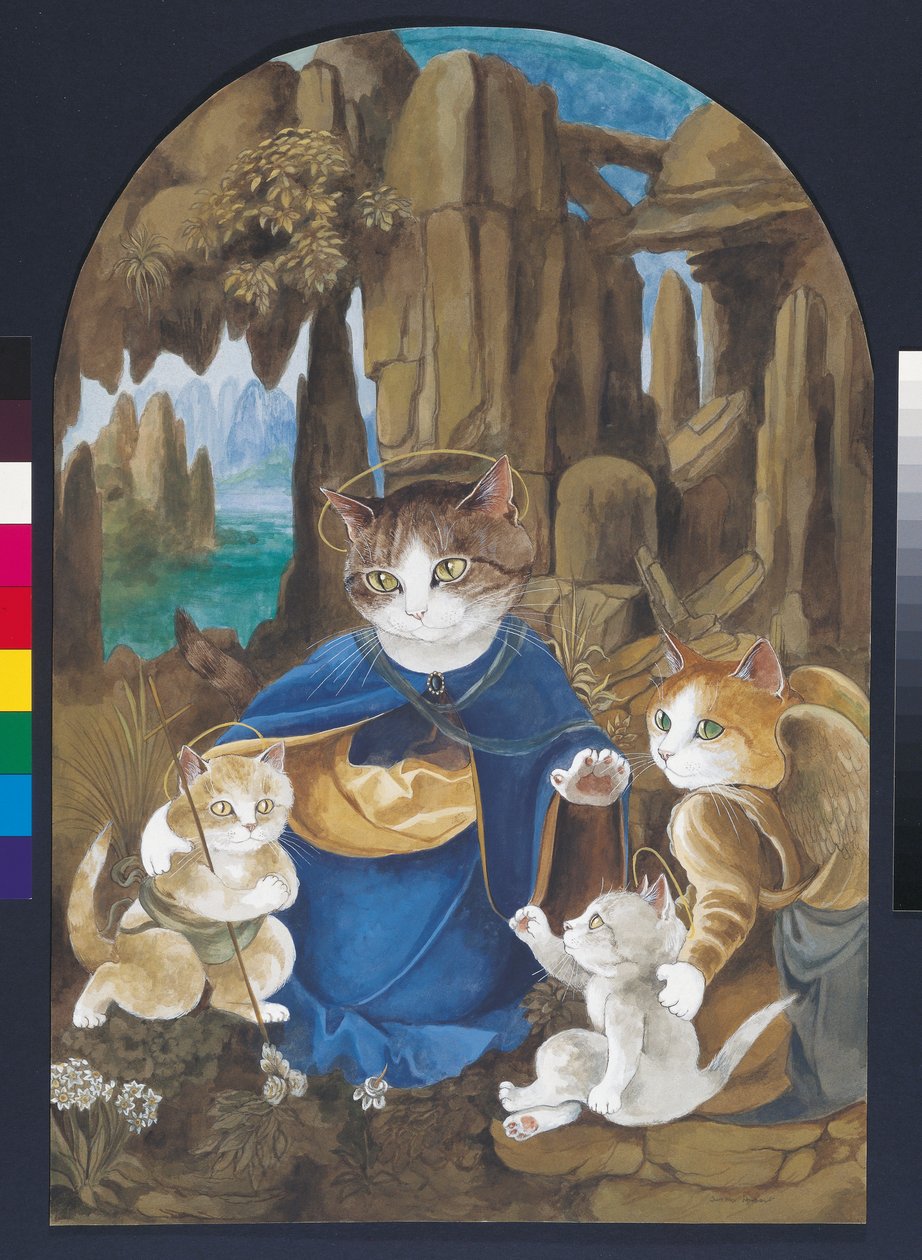 Illusztráció a Cats Galore! A kulturált macskák kompendiuma (kiad. 2015) alkotó: Susan Herbert