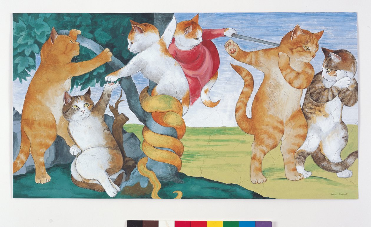 Illusztráció a Cats Galore! A kulturált macskák kompendiuma (kiad. 2015) alkotó: Susan Herbert