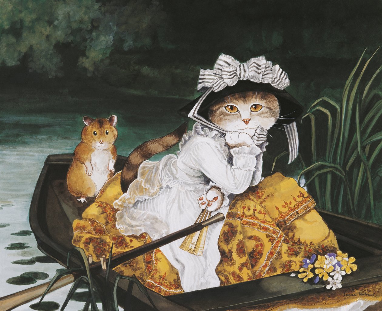Illusztráció a Cats Galore! A kulturált macskák kompendiuma (kiad. 2015) alkotó: Susan Herbert