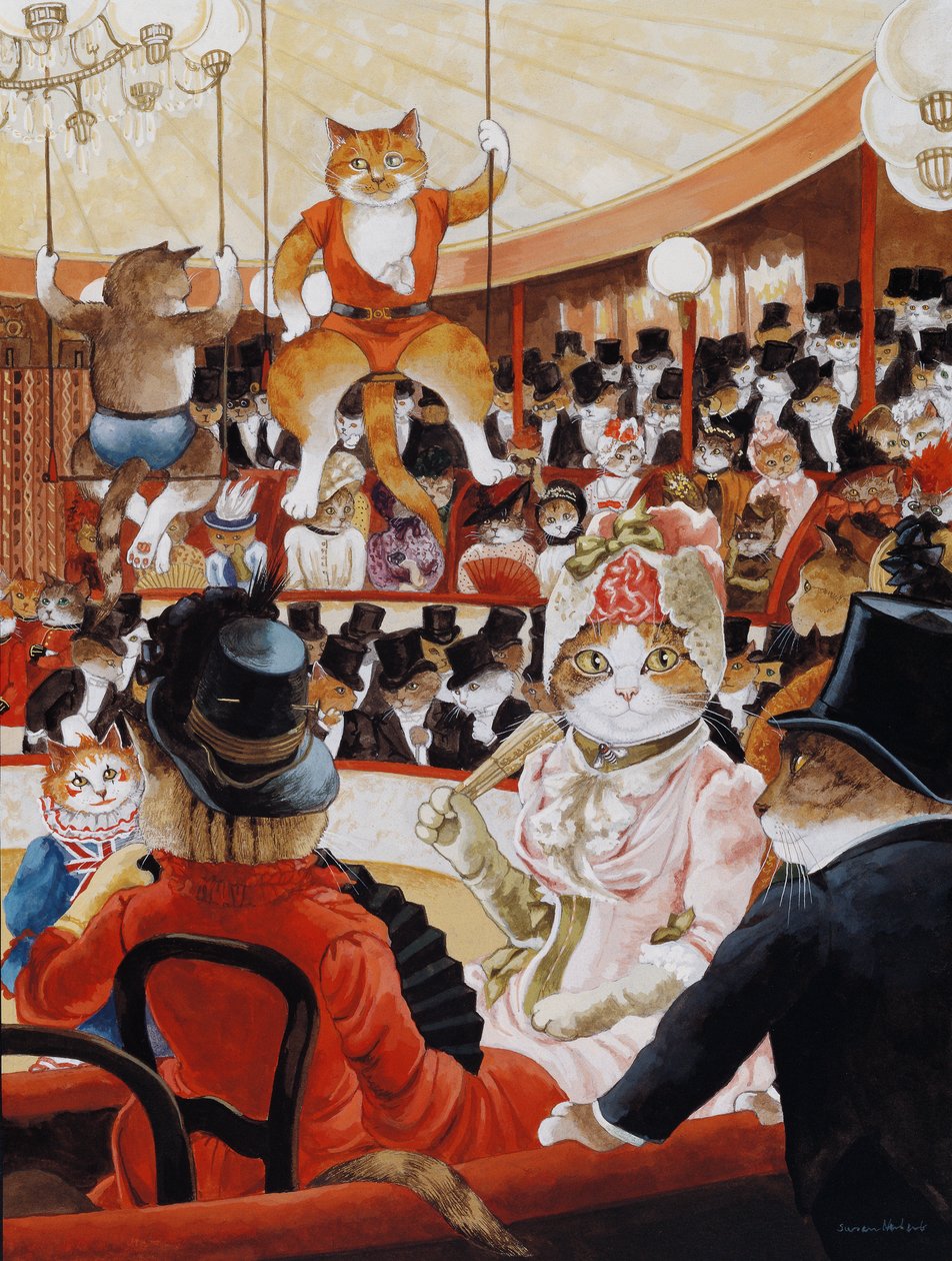 Illusztráció a Cats Galore! A kulturált macskák kompendiuma (kiad. 2015) alkotó: Susan Herbert