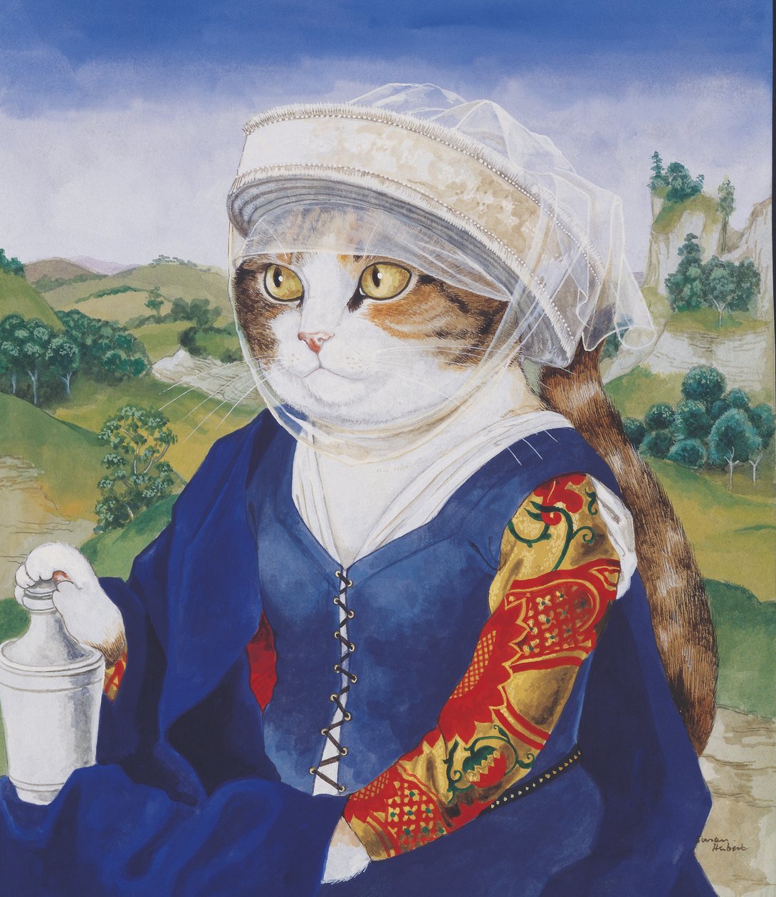 Illusztráció a Cats Galore! A kulturált macskák kompendiuma (kiad. 2015) alkotó: Susan Herbert