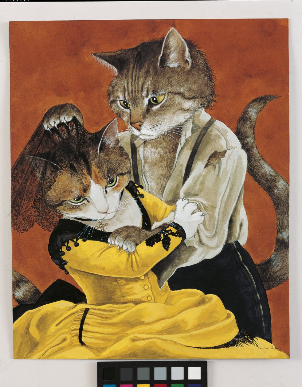 Illusztráció a Cats Galore! A kulturált macskák kompendiuma (kiad. 2015) alkotó: Susan Herbert