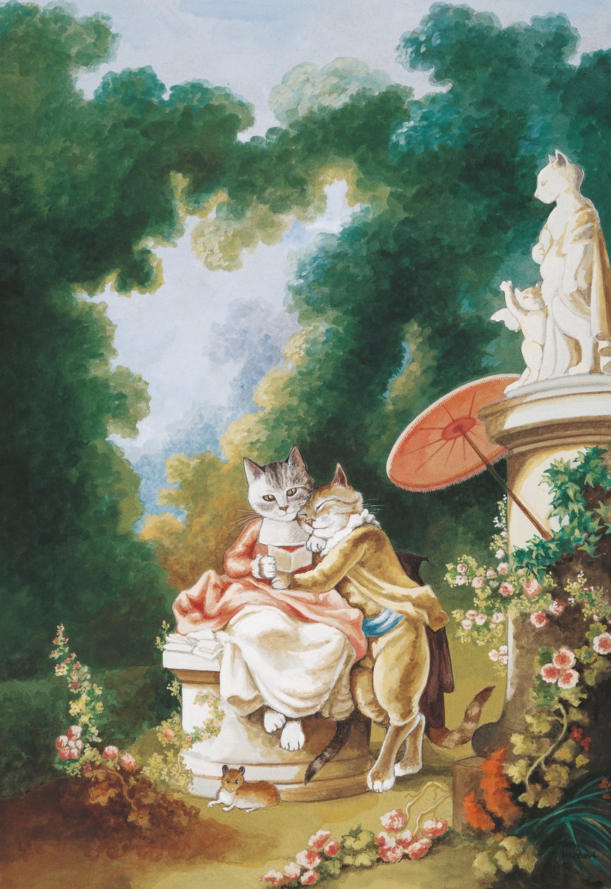 Illusztráció a Cats Galore! A kulturált macskák kompendiuma (kiad. 2015) alkotó: Susan Herbert
