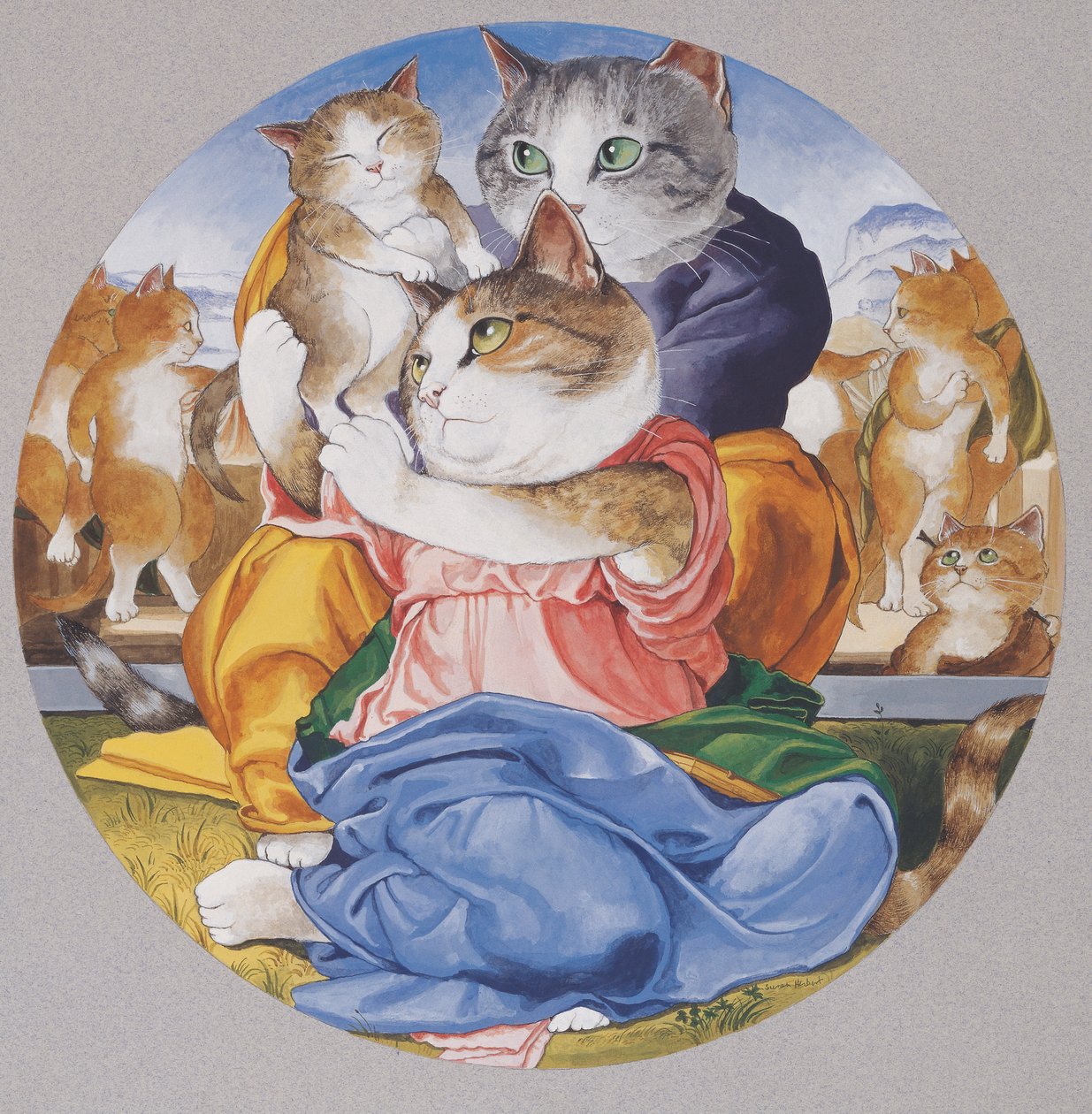 Illusztráció a Cats Galore! A kulturált macskák kompendiuma (kiad. 2015) alkotó: Susan Herbert