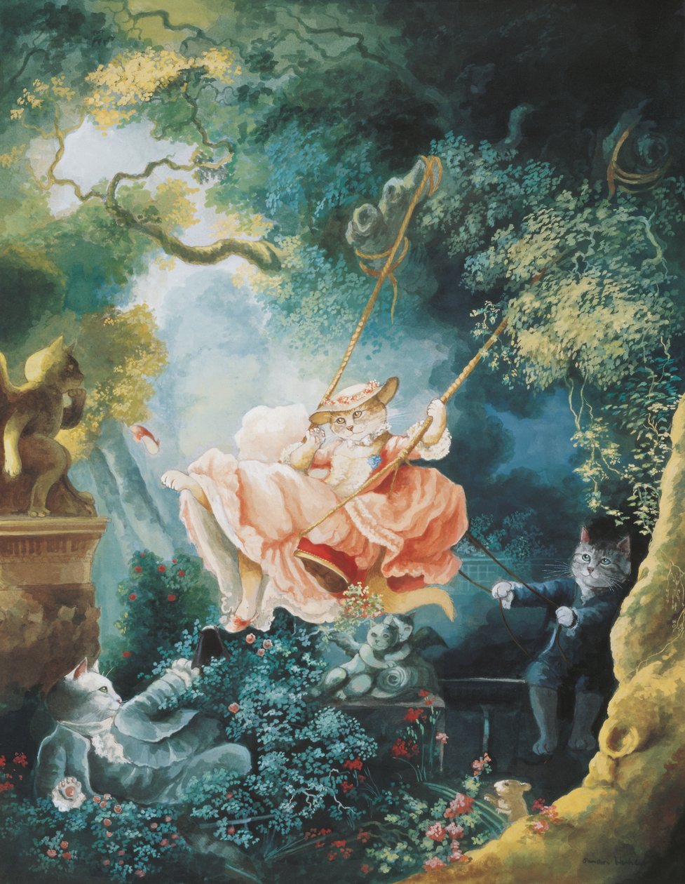 Illusztráció a Cats Galore! A kulturált macskák kompendiuma (kiad. 2015) alkotó: Susan Herbert