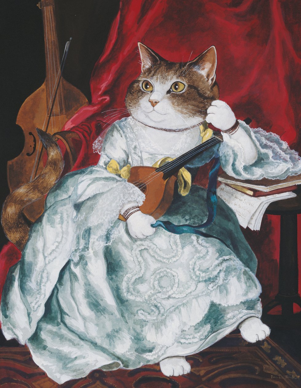 Illusztráció a Cats Galore! A kulturált macskák kompendiuma (kiad. 2015) alkotó: Susan Herbert