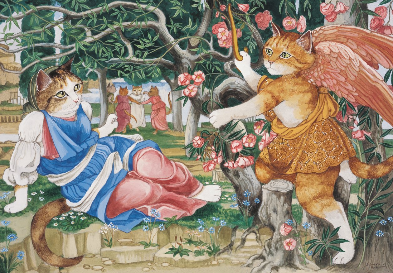 Illusztráció a Cats Galore! A kulturált macskák kompendiuma (kiad. 2015) alkotó: Susan Herbert