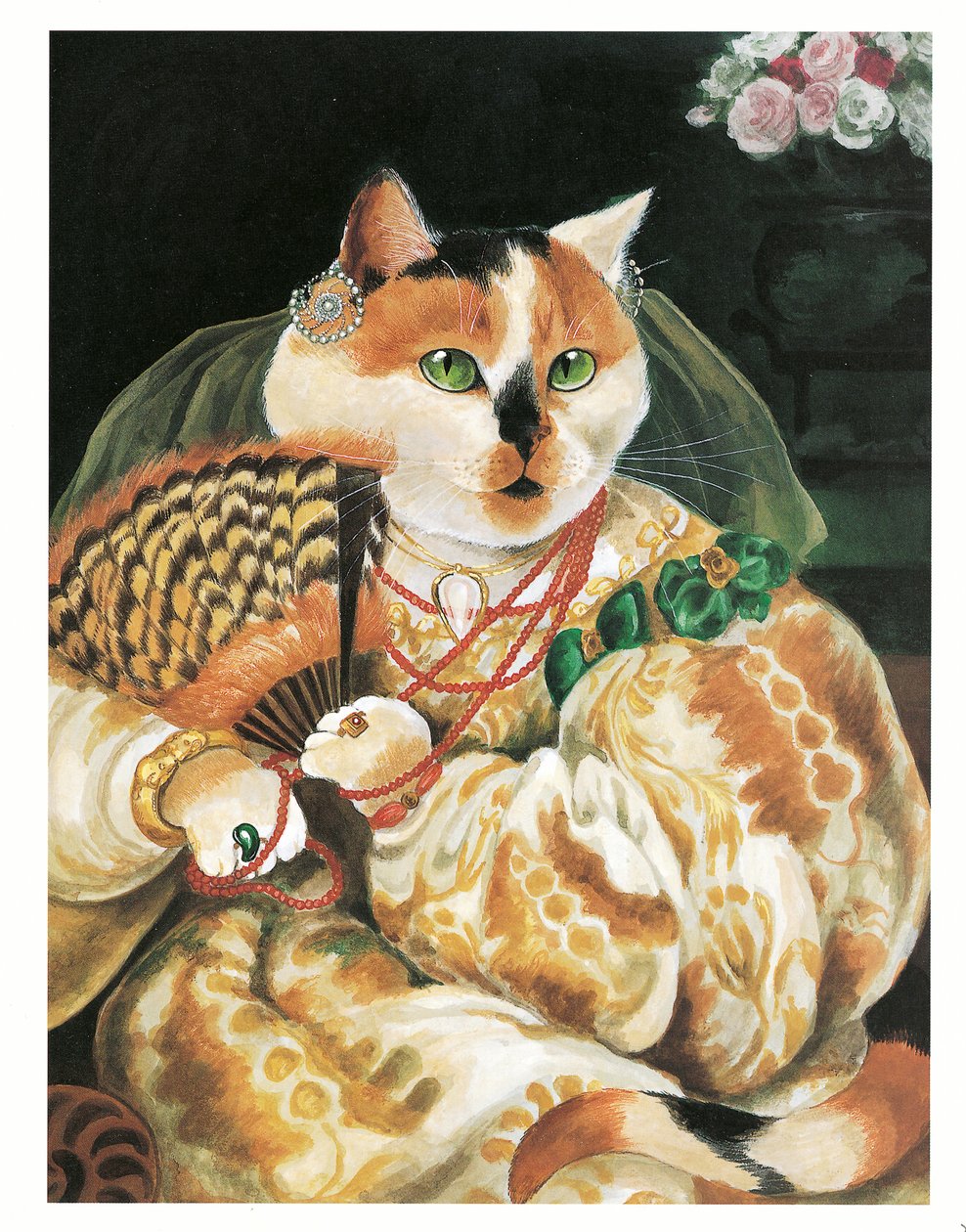 Illusztráció a Pre-Raffaelite Cats (kiadó 1999) című kötetből alkotó: Susan Herbert