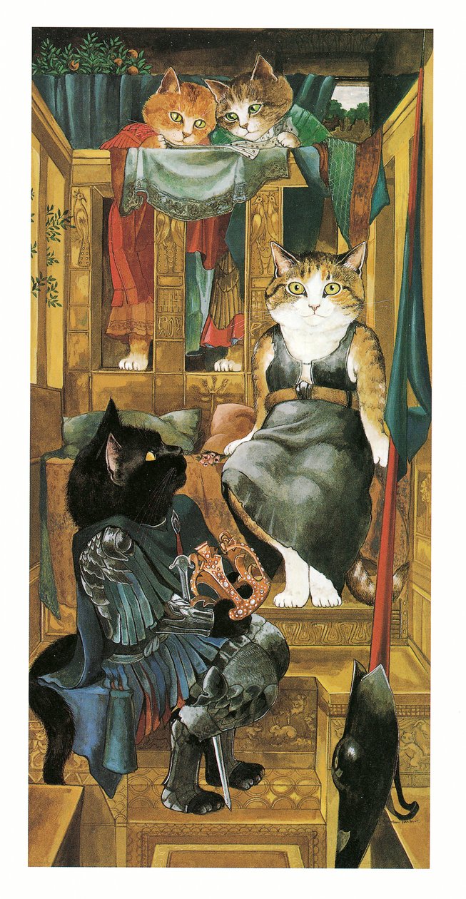 Illusztráció a Pre-Raffaelite Cats (kiadó 1999) című kötetből alkotó: Susan Herbert