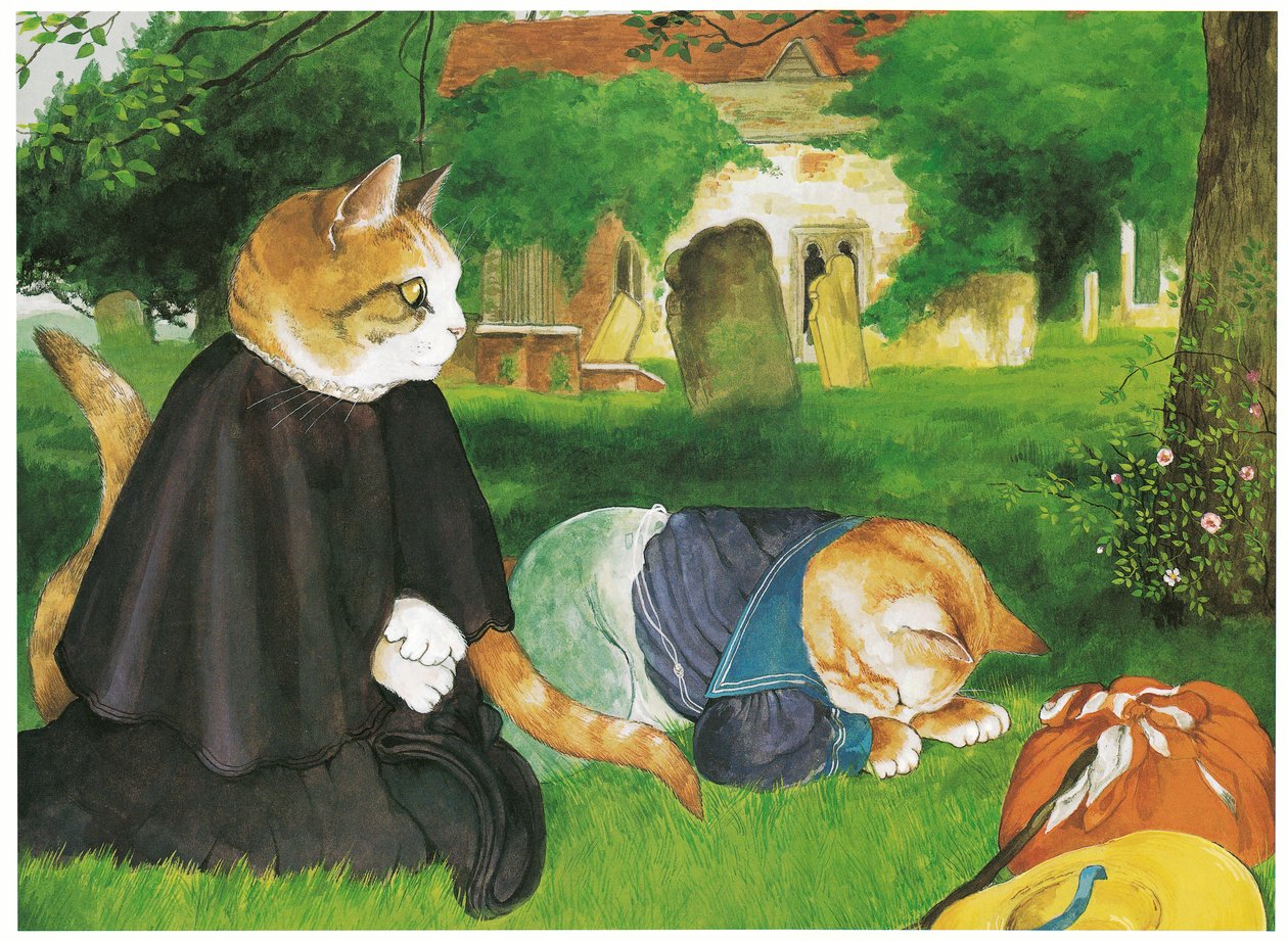 Illusztráció a Pre-Raffaelite Cats (kiadó 1999) című kötetből alkotó: Susan Herbert