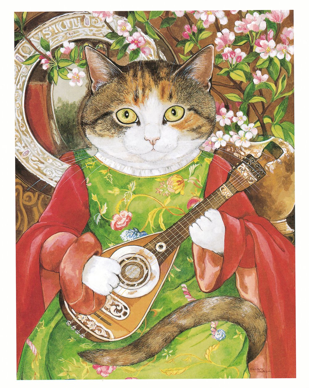 Illusztráció a Pre-Raffaelite Cats (kiadó 1999) című kötetből alkotó: Susan Herbert