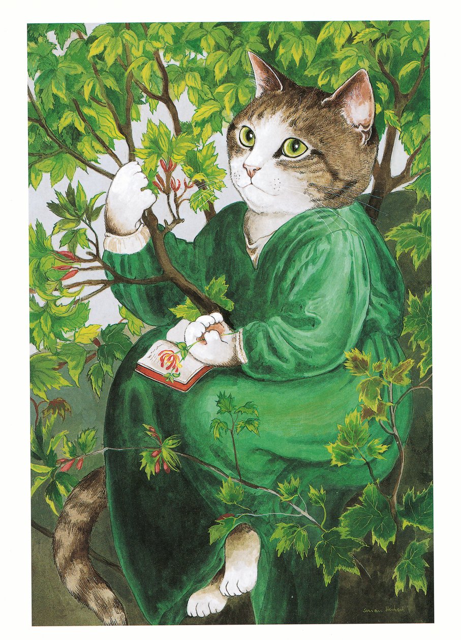Illusztráció a Pre-Raffaelite Cats (kiadó 1999) című kötetből alkotó: Susan Herbert