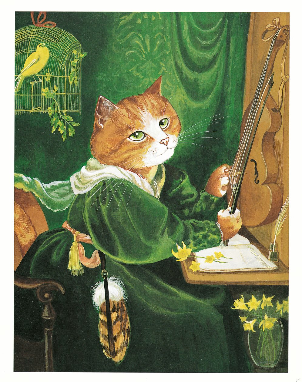 Illusztráció a Pre-Raffaelite Cats (kiadó 1999) című kötetből alkotó: Susan Herbert