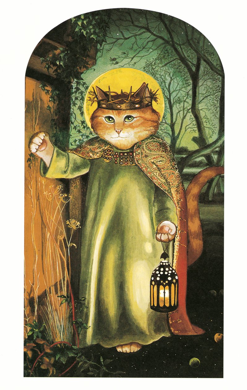 Illusztráció a Pre-Raffaelite Cats (kiadó 1999) című kötetből alkotó: Susan Herbert