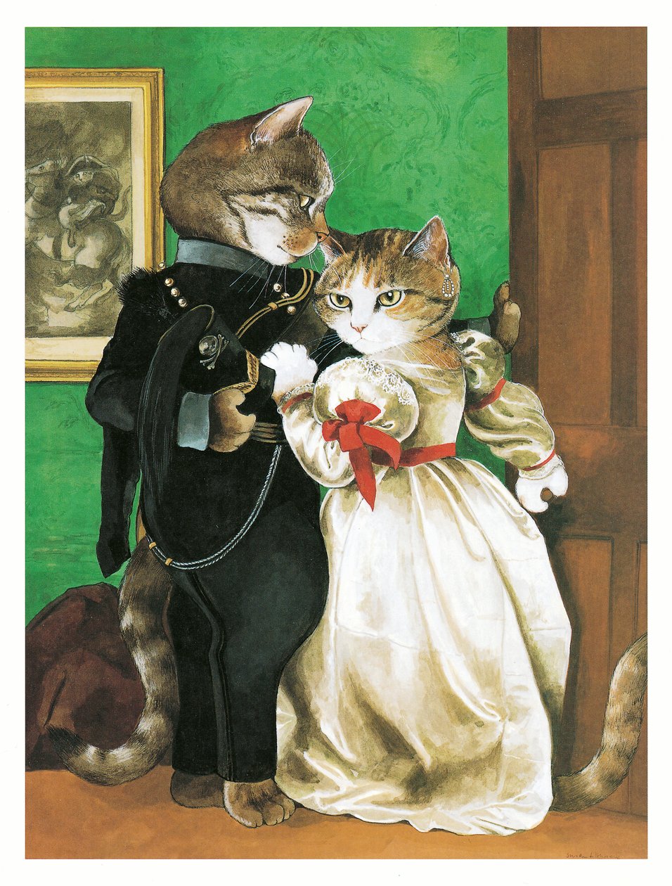 Illusztráció a Pre-Raffaelite Cats (kiadó 1999) című kötetből alkotó: Susan Herbert