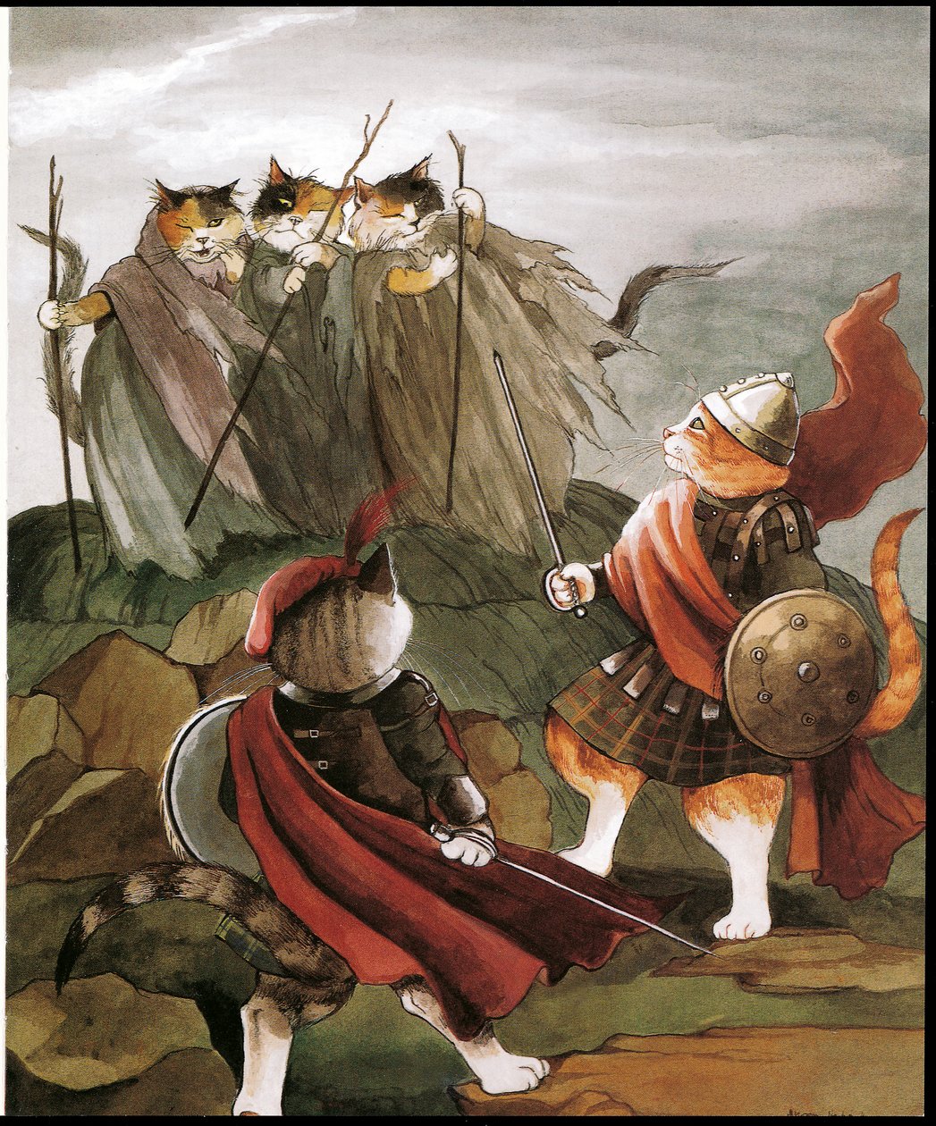 Illusztráció a Shakespeare Cats (kiadó 1996) című kötetből. alkotó: Susan Herbert