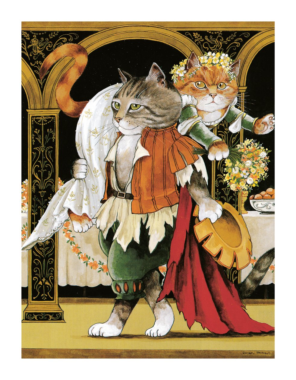 Illusztráció a Shakespeare Macskákból: Poster Book (pub. 2016) alkotó: Susan Herbert
