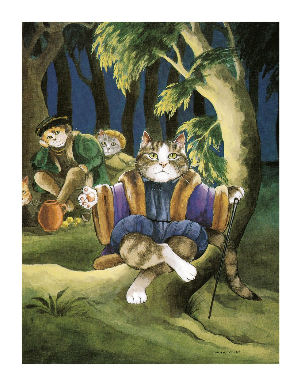 Illusztráció a Shakespeare Macskákból: Poster Book (pub. 2016) alkotó: Susan Herbert