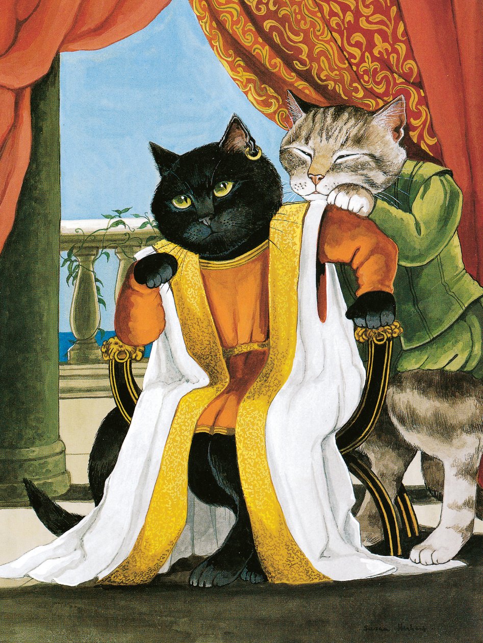 Illusztráció a Shakespeare Macskákból: Poster Book (pub. 2016) alkotó: Susan Herbert