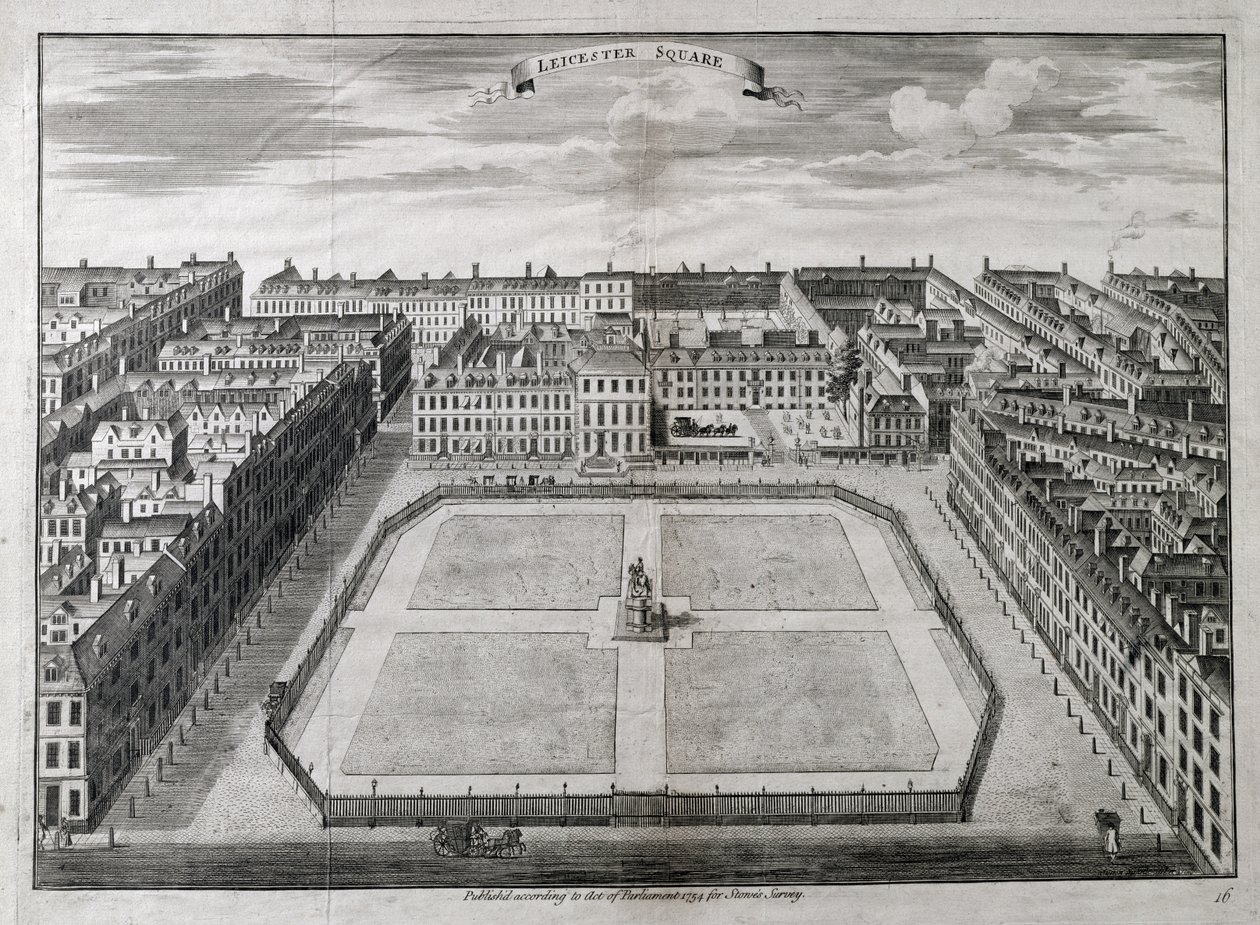 A Leicester tér légifelvétele, 1754 alkotó: Sutton Nicholls