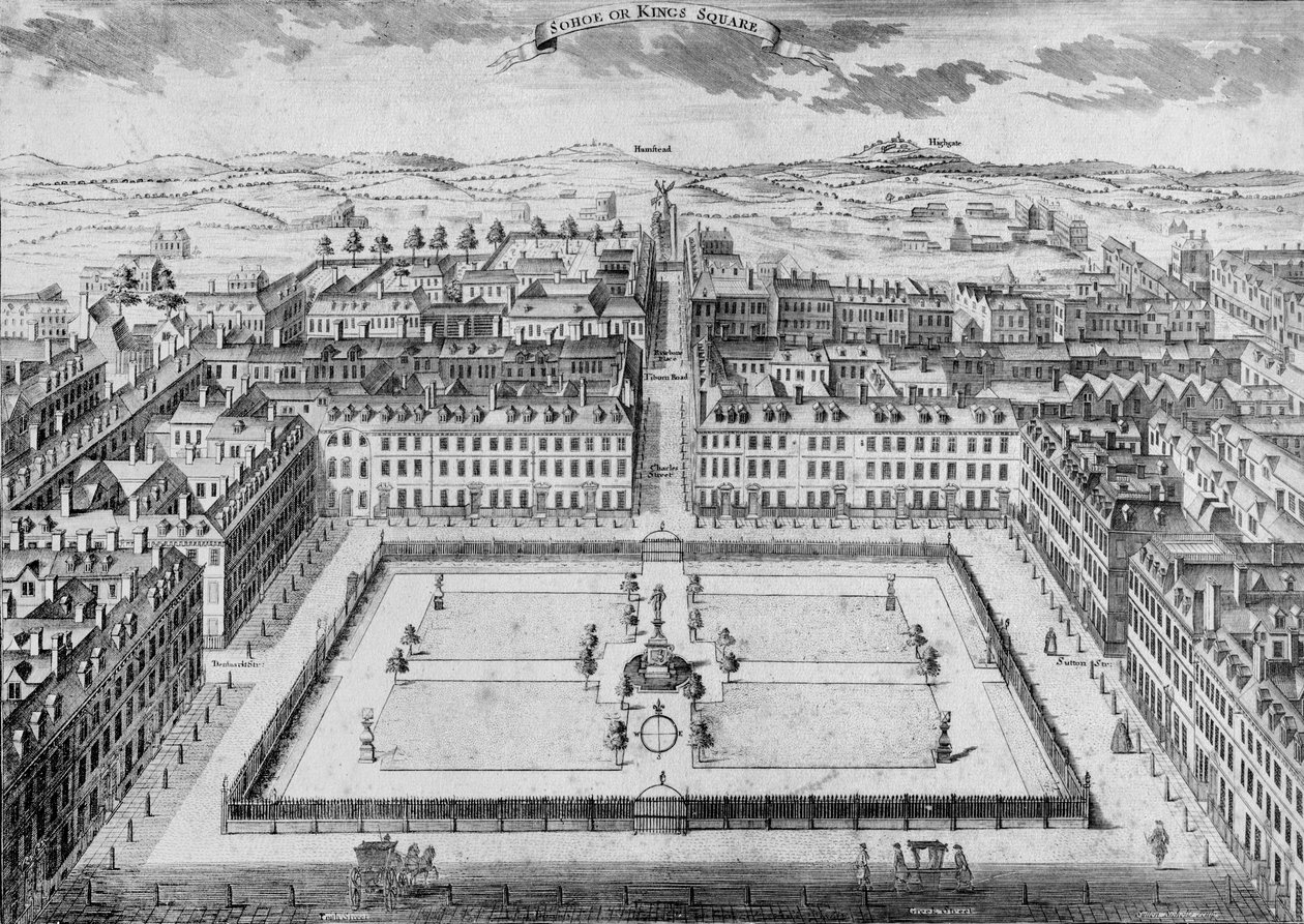 Sohoe vagy a Király tere, 1754 alkotó: Sutton Nicholls