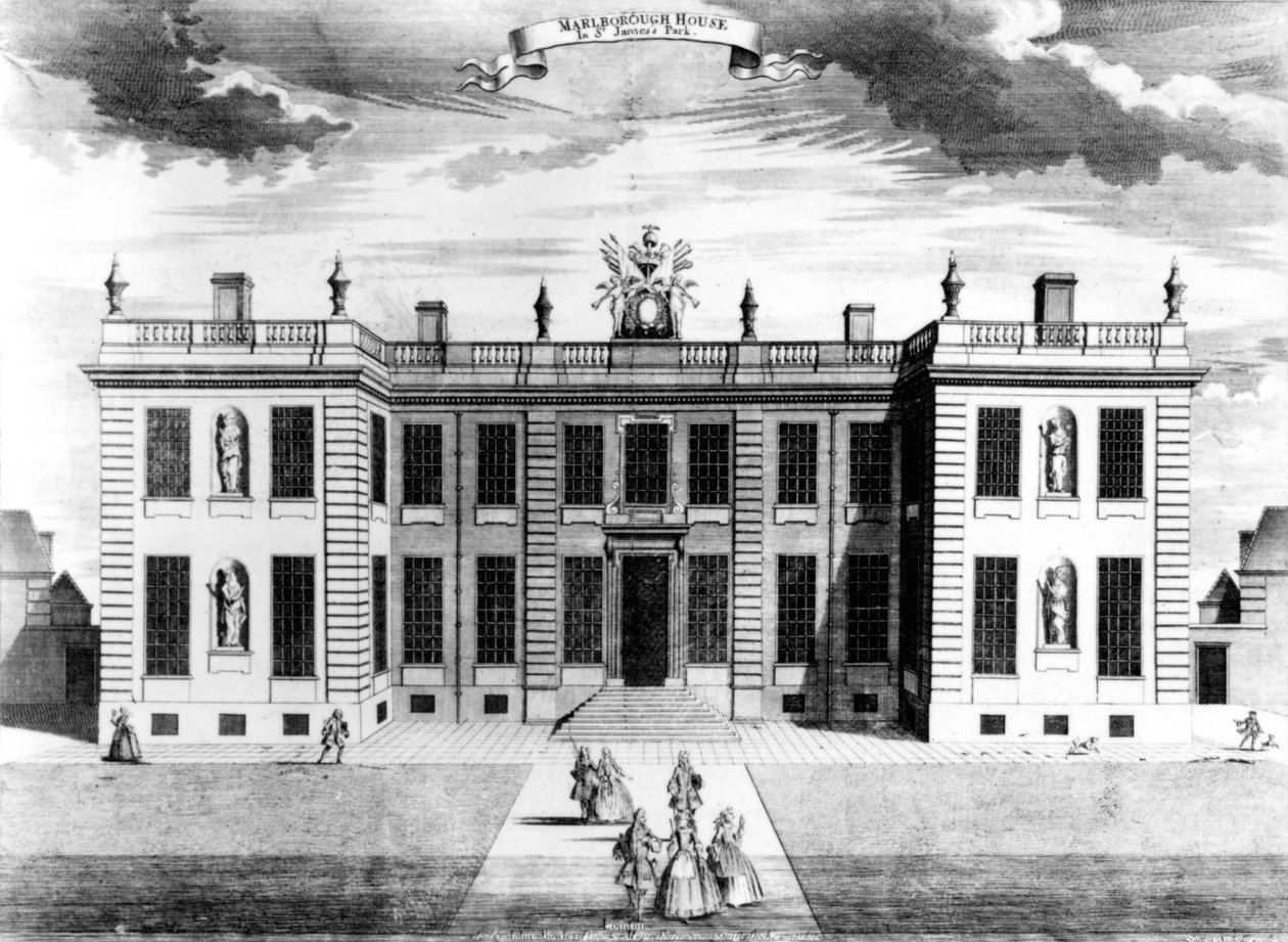 Kilátás a Marlborough-házra a Pall Mallban, Westminsterben, 1741 alkotó: Sutton Nicholls